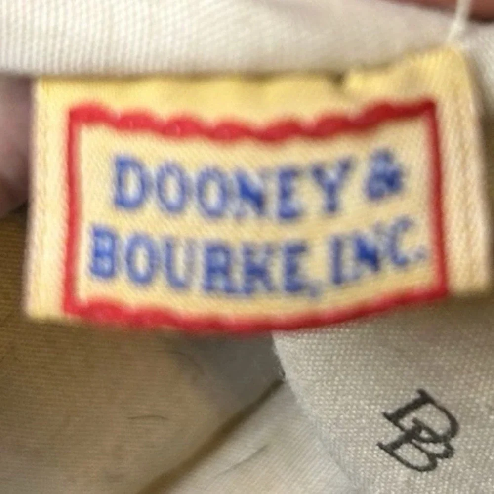 Dooney & Bourke Monogram Satchel Bag Black Grey Coated Canvas Leather Trim